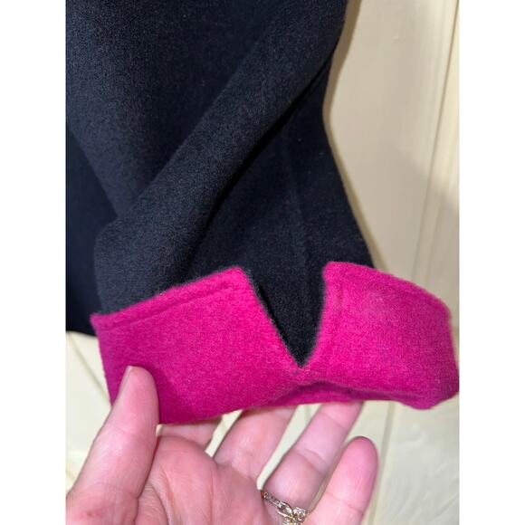 NEW Wool Reversible X-Large JACKET Blazer Open Front Viva Magenta Pink Black XL - Picture 9 of 10